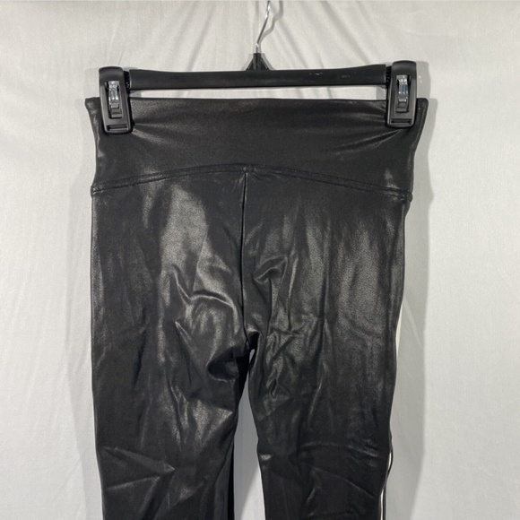 NWT Spanx [ Small ] Side‎ Stripe Faux Leather Leggings in Black/White - Picture 10 of 12